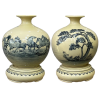 Bình hút lộc, bình giọt ngọc gốm Chu Đậu, hoạ tiết "Mã Đáo Thành Công" vẽ truyền thống , cao 34 cm bao gồm kỷ