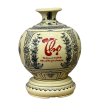 Bình hút lộc, bình giọt ngọc gốm Chu Đậu, hoạ tiết "Tứ Cảnh" vẽ truyền thống , cao 34 cm bao gồm kỷ