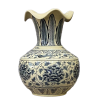 Bình Phú An gốm Chu Đậu, hoạ tiết "Hoa Phù Dung" vẽ truyền thống, cao 36cm