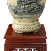 Bình Phú Quý gốm Chu Đậu, hoạ tiết "Thuận buồm xuôi gió" vẽ truyền thống, cao 50cm bao gồm kỷ