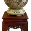 Bình giọt ngọc Chu Đậu "Cửu ngư quần hội" khắc nổi vẽ vàng, cao 38cm