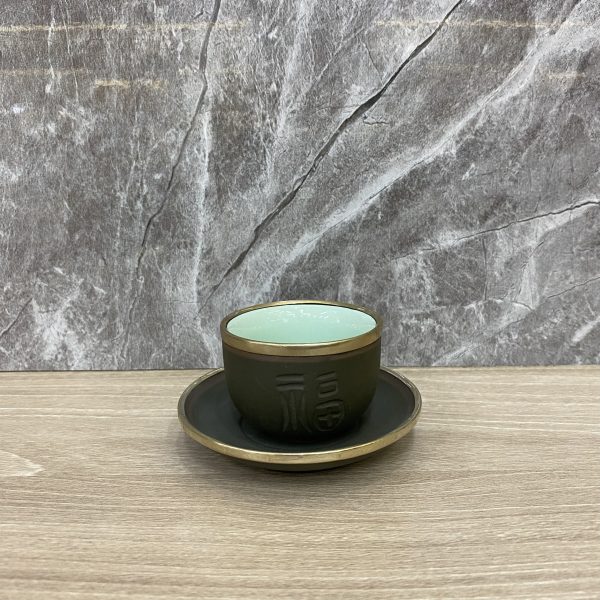 Bộ trà Tống Tử Sa sơn đồng gốm Bát Tràng - Chén trà